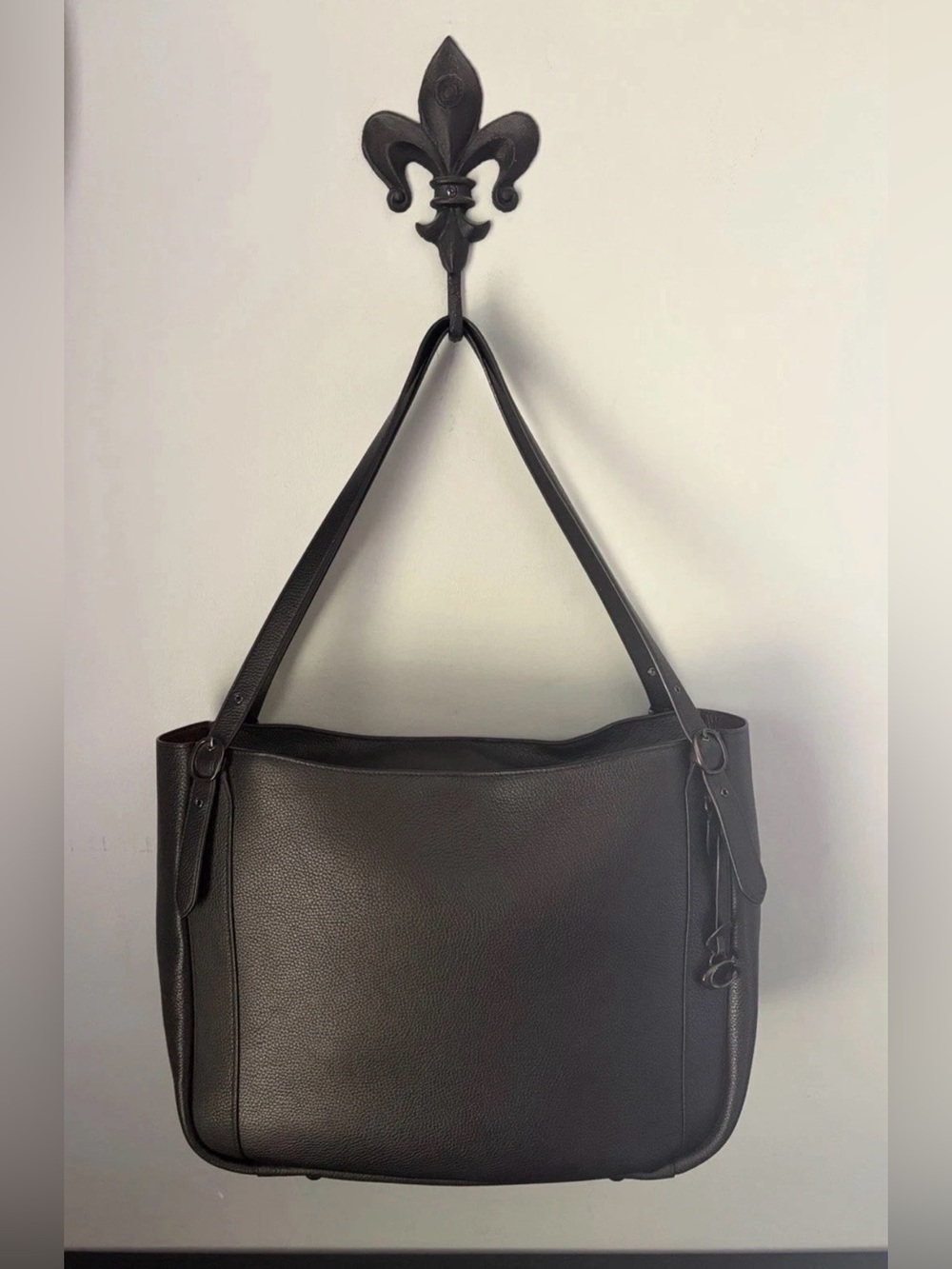 COACH Alana Tote Bag ~ Black Soft Refined Pebble Leather/ Gunmetal Hardware Exc